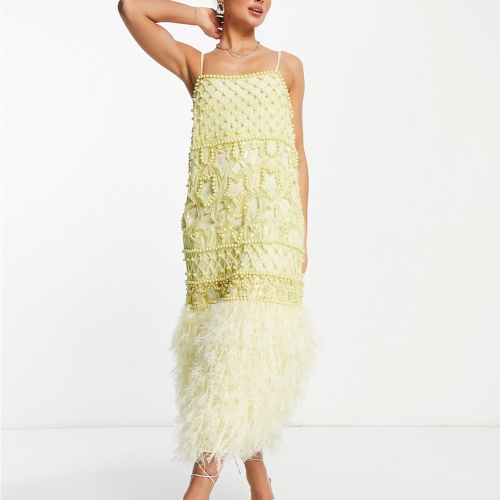 ISO!!!!! Yellow beaded feather ASOS dress! This is not for sale!